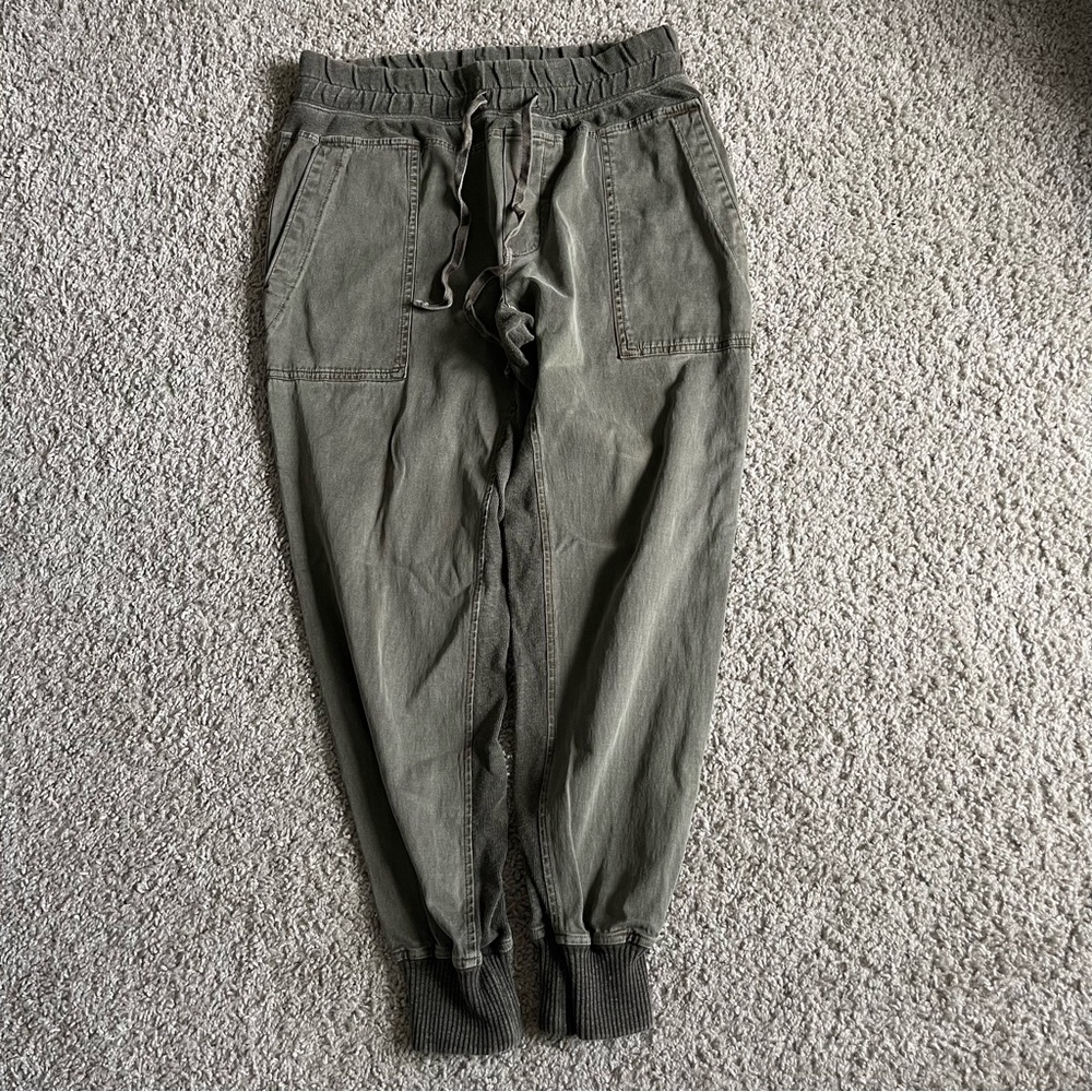 James Perse WHVJ1677 ARMY GREEN MIXED MEDIA PANTS